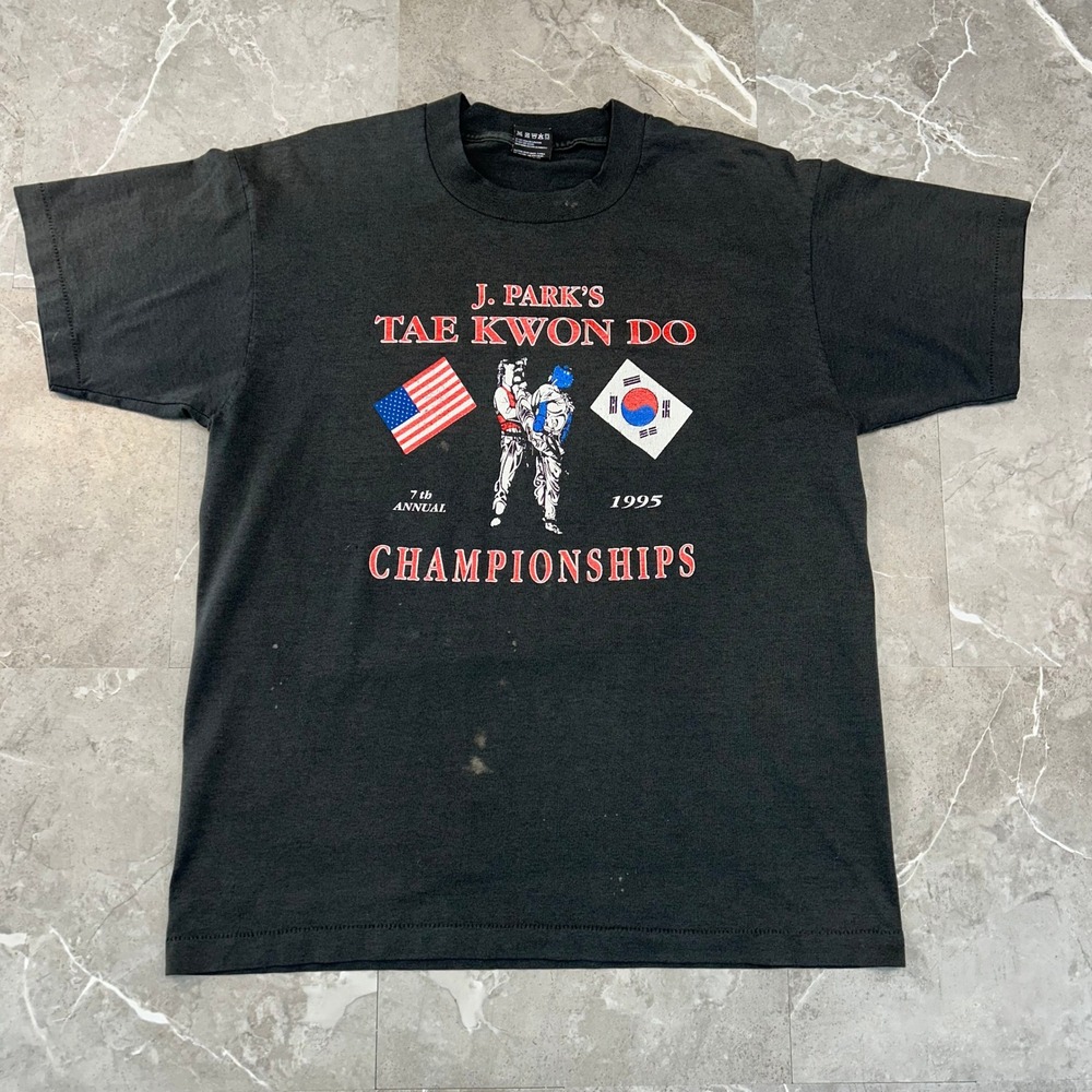 90s Vintage Tae Kwon Do Championships Graphic Tee Mens Large Tournament Shirt